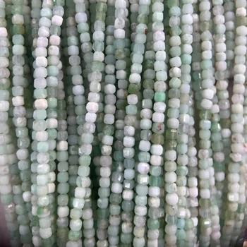 Naravni Afriške Jade 2*2 mm Gladko Kocka Svetlo Zelena Gemstone Kubičnih Občutljivo Semena Kroglice Za Nakit, Pribor Izdelava
