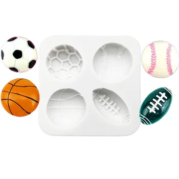 Nogomet, Tenis, Košarka, Rugby Silikonsko Plesni Sugarcraft Cupcake Peko Plesni Fondat Torta Dekoraterstvo Orodja