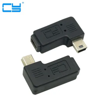 Mini USB komolec moški ženski za 90 stopinj tok Levega in desnega kota Mini USB 5pin Podaljša adapter