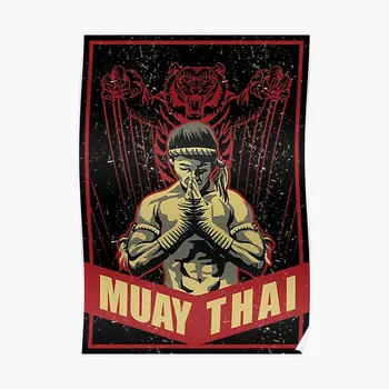 Muay Thai Tiger Plakat Dekoracijo Prostora Zidana Stena Sodobno Tiskanje Smešno Doma Dekor Letnik Slikarstvo, Umetnost Sliko Brez Okvirja