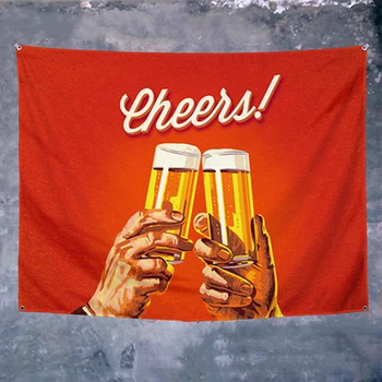 Cheers! Pivo Plakat, Tapiserija, Vino, Pivo Dan Banner Steni Visi Zastava Vinograd Cafe Bar Človek Jama Kuhinjski Stenski Dekor Barvanje, Tiskanje