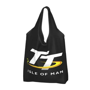 Motorno kolo Šport Isle Of Man TT Dirke Živil Nakupovanje Tote Vrečke Ženske Srčkan Ramenski Varovanec Vrečke Velike Zmogljivosti Torbici