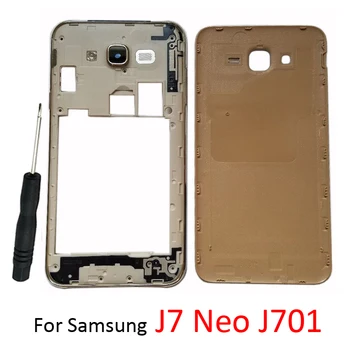 Za Samsung Galaxy J7 Neo J701 J701F J701M Original Telefon Ohišje Ohišje Ohišje Sredini Okvirja S Zadaj pokrov Zadnji Pokrovček