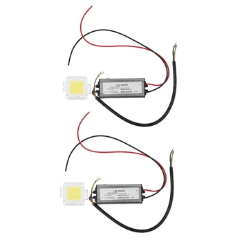 2X 50 W LED Driver Nepremočljiva IP67 Napajanje High Power Adapter + 50 W LED Čip Žarnice za Varčevanje z Energijo Za DIY Poletni