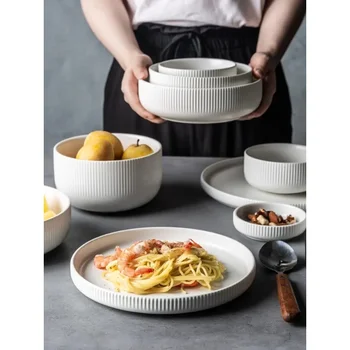 Nordijska kreativne jedi, domači zrezek večerja ploščo polnilnik ploščo preprosto črno in belo keramično zahodni večerja plošča set kombinacija