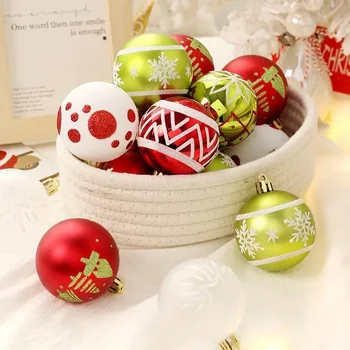 16pcs/nastavite Rdečo, Zeleno Bel Božič Žogo, Okraski za Božično Drevo Obesek Doma Stranka Dekoracijo Božični Večer Soba Dekoracijo