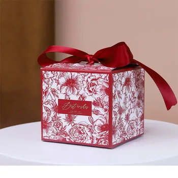Močno Ročno Sestavljen Cvet Bonboniera Trajnega Papirja, Velike Zmogljivosti, Poroka Candy Bag Mini Poroko Bonboniera