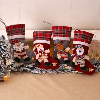 Novo Leto Naselitve Božič Vrečo Božič Darilo Candy Bag Božični Okraski za Dom Nogavica Božično Drevo Decor Kamin Obesek