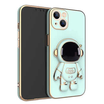 Edinstven 3D Astronavt Astronavt Stojalo Držalo za Telefon Primeru za iPhone 13 /13 Pro/13 Pro Max Kvadratnih Mehko Kritje Shockproof TPU Ohišje