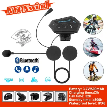 NYF Bluetooth 5.0 Zvočniški Moto Čelada Slušalke BT12 500mAh motorno kolo, Slušalke, Brezžične Slušalke, Prostoročno Klicanje Predvajanje Glasbe