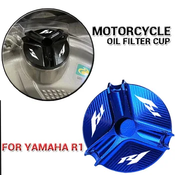 LOGOTIP R1 Motocikel Aluminija motornega Olja pokrov posode za Plug za YAMAHA R1 2021 YZF-R1 1998-2020 2019 2018 2017 2016 oljnega Filtra Pokal
