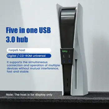 USB3.0 hub 5-v-1 Splitter Širitev Polnilnik Plug And Play za PS5 -ROM različice/digitalna verzija gostitelja USB Hub Dodatki