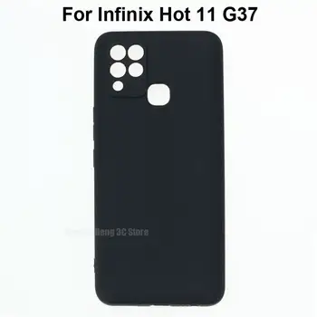 Ultra-tanek Prozoren Telefon Primeru Infinix Vroče 11 G37 Primeru Silikonski Odbijač Mehko Črno TPU Kritje Za Infinix Vroče 11 G37 6.82