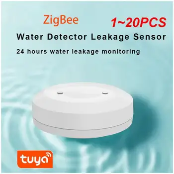 1~20PCS TUYA ZigBee Vodo nekaj minut potopite Senzor Poplavne Vode Detektor Alarm Varnosti Namakanje Senzor Smart Življenje Polno Vode za Povezavo