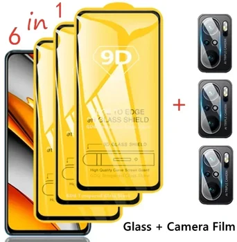 9D Zaščitno Steklo za Xiaomi Redmi Opomba 10 8 9 Pro Note10 9s 10 5 G Zaslon Protektorstvo za Poco X3 Pro NFC F3 M3 GT Fotoaparat Film