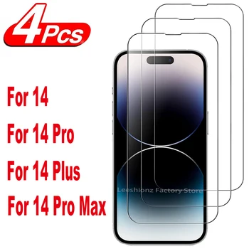 2/4Pcs Visoko Auminum Screen Protector Stekla Za iPhone 14 Max Pro Plus, Kaljeno Steklo Film