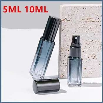 Visoko-kakovostni razred 5/10PCS 5ML 10 ML Gradient Modra Prazno Kozmetika Steklenico Prenosni Mini Parfum Steklenici Vzorec Tanke Steklene Viale 2#