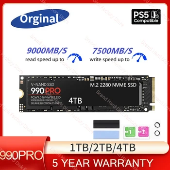 SSD ssd 4TB 2TB 1TB Drive990 PRO M. 2 2280 SSD PCIe4.0 NVMe Gaming Notranji Trdi Disk 7450MB/S Za PS5 Prenosni računalnik Desktop