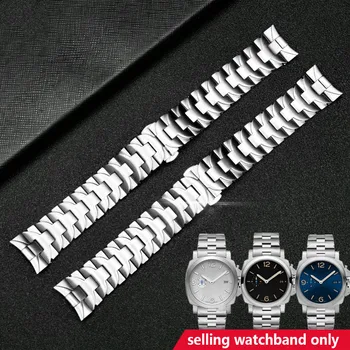 Visoka kakovost 316L iz Nerjavečega Jekla watchband Za Panerai PAM111 441 manšeta 24 mm srebrna 1：1 ukrivljeni koncu watch zapestnica razredi