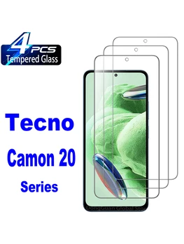 4Pcs Kaljeno Steklo Za Tecno Camon 20 Pro Premier 5G 19 18 i Pro 15 Pro Screen Protector Stekla