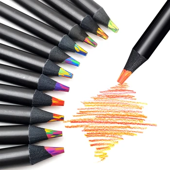 1Pc 8 Barv Preliva Mavrica Svinčniki Jumbo-Barvni Svinčniki, Večbarvna Svinčniki za Umetnost Risanje, Barvanje Risal Naključno