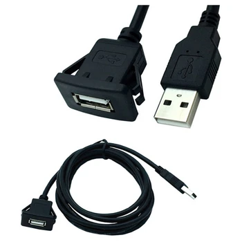 1M Vtičnica Kabel USB 2.0 Auto Avto SUV Podometno Montažo Moški-Ženski Kabel Podaljšek nadzorna plošča Plošča Audio Line za motorno kolo