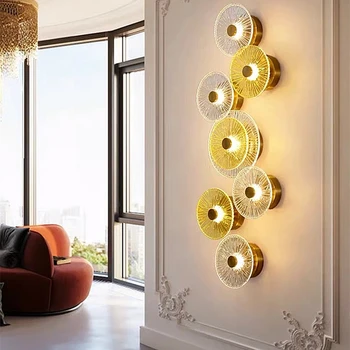 Nordijska Ustvarjalne LED Steklene Stene Svetilka Moderne Preprosta Kombinacija Rov Dnevna Soba, Spalnica, Restavracijo, Luksuzno Dekoracijo Stenskih Luči