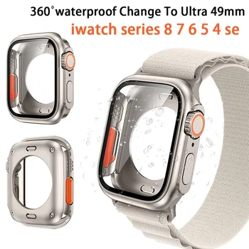 Spremembe Apple Watch ultra primeru 44 mm 40 mm 45 mm 41mm Težko PC Sprednji in Zadnji Odbijač Primeru iwatch ultra Serije 8 7 6 5 4 SE Pokrov