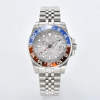 DIY NH34 GMT izbiranje 28.5 MM vrtljivi gumb z modro barvo, sijaj, primeren za NH35/NH36/4R/7S gibanje izbiranje watch dodatki, nadomestni deli